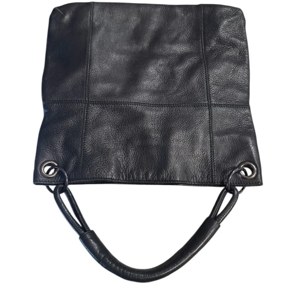 BOTTEGA VENETA Black Leather One Shoulder HoboTote Bag Auth